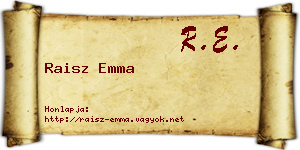 Raisz Emma névjegykártya